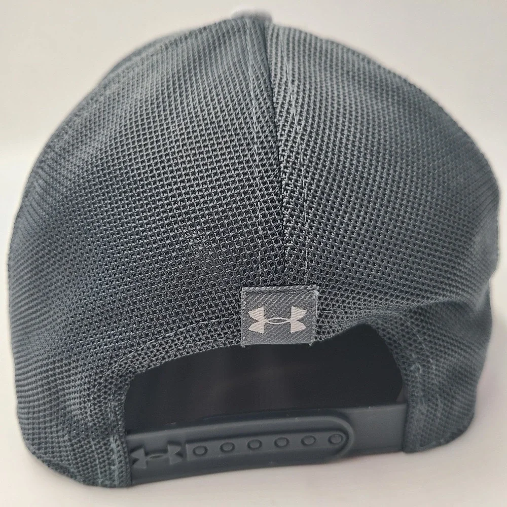 Under Armour Hat Snapback Trucker Mesh Gray Project‎ Rock Brahma Bull Logo Men